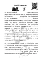 Vorschau - Arbeitsblätter - Geschichte der EU als Lückentext - Deckblatt