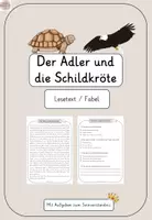 Vorschau - Arbeitsblätter - Fabel: Der Adler und die Schildkröte - Lesetext mit Aufgaben - Deckblatt
