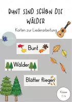 Vorschau - Bildkarten - Liederarbeitung: Bunt sind schon die Wälder (Textkarten) - Deckblatt