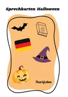 Vorschau - Aufgabenkarten - Sprechkarten Deutsch: Halloween - Deckblatt