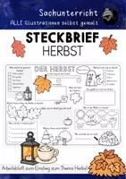 Vorschau - Arbeitsblätter - Steckbrief für den Herbst - Jahreszeiten - Deckblatt