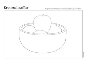Vorschau - Arbeitsblätter - Kreuzschraffur - Anleitung und Übung - Obstschale - Seite 3