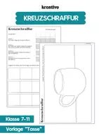 Vorschau - Mal- und Bastelvorlagen - Kreuzschraffur - Anleitung und Übung - Becher - Deckblatt