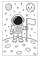 Vorschau - Mal- und Bastelvorlagen - Ausmalbilder Weltall / Weltraum - 5 Bilder zum Ausmalen Universum - Seite 2