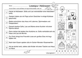 Vorschau - Arbeitsblätter - Mini-Lesespur Halloween (3-fach differenziert) - Seite 2