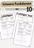 Vorschau - Arbeitsblätter - Lineare Funktionen: Test inkl. Lösungen - Deckblatt
