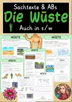 Vorschau - Arbeitsblätter - Wüste Sachtext und Arbeitsblatt Erdkunde Klasse 5 - Deckblatt