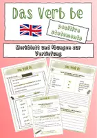 Vorschau - Arbeitsblätter - Das Verb to be einfach erklärt – Positive Formen mit Übungen und Merkblatt - Deckblatt