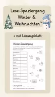 Vorschau - Stationenlernen - Lese-Spaziergang (Winter & Weihnachten) - Deckblatt