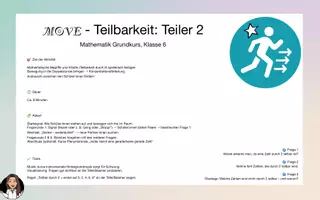Vorschau - Spiele - MOVE - Mathematik Grundkurs - Klasse 6 - Teilbarkeit: Teiler 2 - Deckblatt