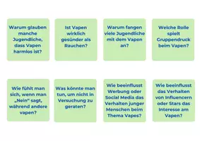 Vorschau - Aufgabenkarten - Verantwortung: Gesprächskarten zum Thema Vapes - Seite 1