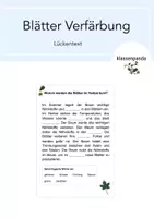 Vorschau - Arbeitsblätter - Verfärbung der Blätter Arbeitsblatt Wald - Deckblatt