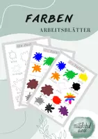 Vorschau - Arbeitsblätter - Farben - 3 fach differenzierte Arbeitsblätter, Poster - Deckblatt