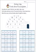 Vorschau - Arbeitsblätter - Zahlen-Iglu – Plusaufgaben bis 10 selbst erstellen: Rechnen im Winter - Seite 1