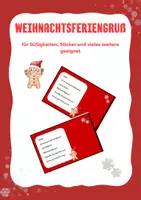 Vorschau - Bildkarten - Feriengruß - Weihnachtsferien - Deckblatt