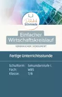 Vorschau - Stundenentwürfe - Einfacher Wirtschaftskreislauf (2026) | Fertige Unterrichtsstunde | WBS | Klasse 7/8 - Deckblatt