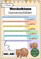 Vorschau - Bildkarten - Wombatklasse Namensschilder inkl. ABC - Deckblatt