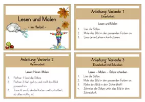 Vorschau - Arbeitsblätter - Lesen und Malen - Im Herbst (Lesekartei) - Seite 3
