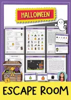 anteprima - Esercizi - Escape Room di Halloween con schede didattiche extra e modello per lavoretto - Pagina di copertina