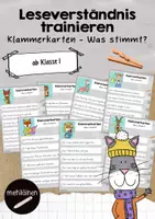 Vorschau - Fördermaterial/Inklusion - Leseverständnis trainieren | Klammerkarten | Klasse 1 - Deckblatt
