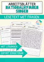 Vorschau - Arbeitsblätter - Nationalhymnen singen Arbeitsblätter mit Fragen + Lösungen Deutsch DaZ AB - Deckblatt