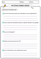 Vorschau - Arbeitsblätter - Nationalhymnen singen Arbeitsblätter mit Fragen + Lösungen Deutsch DaZ AB - Seite 3