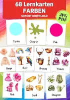 Vorschau - Poster - Farben-Bildkarten Set – 24 Farben mit Alltagsbeispielen | Sprachförderung für Kita & Grundschule - Deckblatt