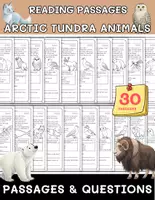 Vorschau - Arbeitsblätter - Animals in the Arctic Tundra Reading with Questions - Deckblatt