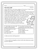Vorschau - Arbeitsblätter - Animals in the Arctic Tundra Reading with Questions - Seite 3