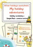Vorschau - Arbeitsblätter - After holidays worksheet my holiday adventures - Deckblatt