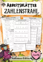 Vorschau - Arbeitsblätter - Der verzauberte Zahlenstrahl: Arbeitsblätter (Halloween-Edition) - Deckblatt