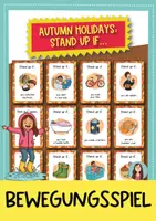 Vorschau - Spiele - Stand up if... Bewegungsspiel Englisch zu den HERBSTFERIEN / +40 Karten zum Aufstehen & Sprechen - Deckblatt