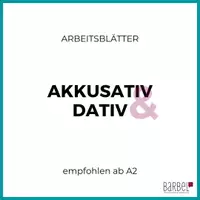 Vorschau - Arbeitsblätter - Akkusativ und Dativ | Grammatik | A2 - Deckblatt