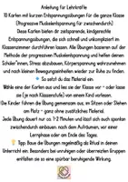Vorschau - Bildkarten - 10 Karten mit kurzen Entspannungsübungen für die ganze Klasse - Seite 1