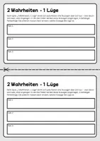 Vorschau - Spiele - 2 Wahrheiten - 1 Lüge Kennenlernspiel Kopiervorlage - Deckblatt