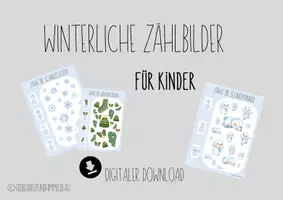 Vorschau - Arbeitsblätter - Zählbilder Winter für den Kindergarten/1. Klasse - Deckblatt