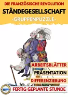 Vorschau - Arbeitsblätter - Ständegesellschaft Frankreich | Absolutismus Gruppenpuzzle Klasse 7 8 | AB3 - Deckblatt