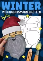 Vorschau - Mal- und Bastelvorlagen - Weihnachtsmann Bastelvorlagen - Basteln im Winter 🎅🏼 - Deckblatt