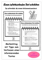Vorschau - Stundenentwürfe - Merkeintrag Informationstext - einen informierenden Text schreiben - Deckblatt