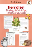 Vorschau - Arbeitsblätter - Tierbeschreibung Tierrätsel Unterrichtsmaterial Einstieg Hefteinträge - Deckblatt