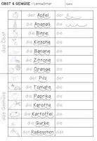 Vorschau - Arbeitsblätter - DaZ-Paket "Obst & Gemüse" - Lernwörter, Maldiktat, Rätsel (4-fach differenziert) - Seite 1