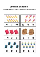 anteprima - Esercizi - CONTA E CERCHIA GLI OGGETTI SCOLASTICI - Pagina di copertina