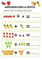 anteprima - Esercizi - ADDIZIONI CON LA FRUTTA - Pagina di copertina
