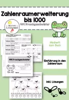 Vorschau - Arbeitsblätter - Zahlenraum 1000: 999 Froschgeschwister Miniheft - Deckblatt