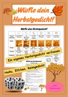 Vorschau - Stundenentwürfe - Ein Herbstgedicht würfeln - Herbstgedichte verfassen - Kreatives Schreiben - Deckblatt