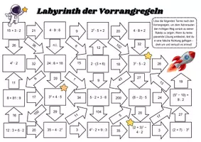 Vorschau - Arbeitsblätter - Vorrangregeln / Terme Labyrinth - Seite 1