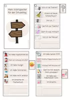 Vorschau - Fördermaterial/Inklusion - Wortspeicher "Schulalltag" für DaZ Kinder als Fächer - Deckblatt