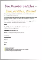Vorschau - Arbeitsblätter - Den November entdecken – lesen, verstehen, staunen! - Seite 1