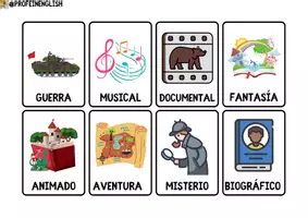 Vista previa - Tarjetas / Manipulativos - ¡Flashcards del Cine & Televisión! - página 2