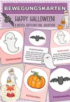 Vorschau - Aufgabenkarten - Bewegungskarten: Happy Halloween - Deckblatt